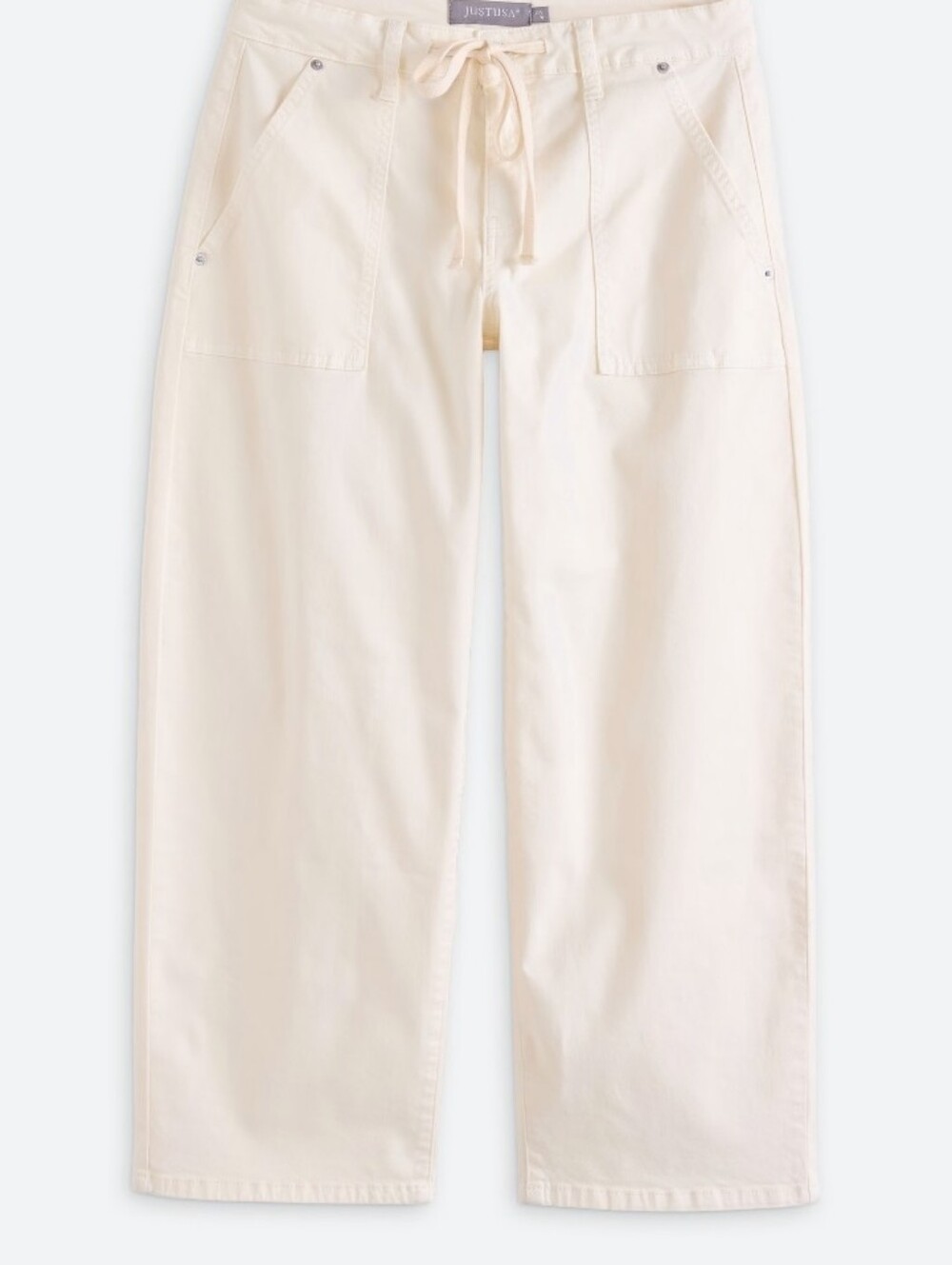 Woman's Cream Drawstring Wide-Leg Pants - Picture 7 of 9